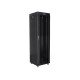 Szafa instalacyjna rack stojąca 19 42u 600x600 czarna, drzwi szklane lcd (Flat pack)