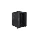 Szafa instalacyjna rack stojąca 19 15U 600x800 czarna, drzwi szklane lcd (flat pack)