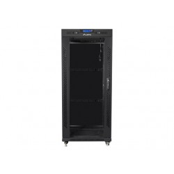 Szafa instalacyjna rack stojąca 19 27U 600x800 czarna, drzwi szklane LCD (Flat pack)
