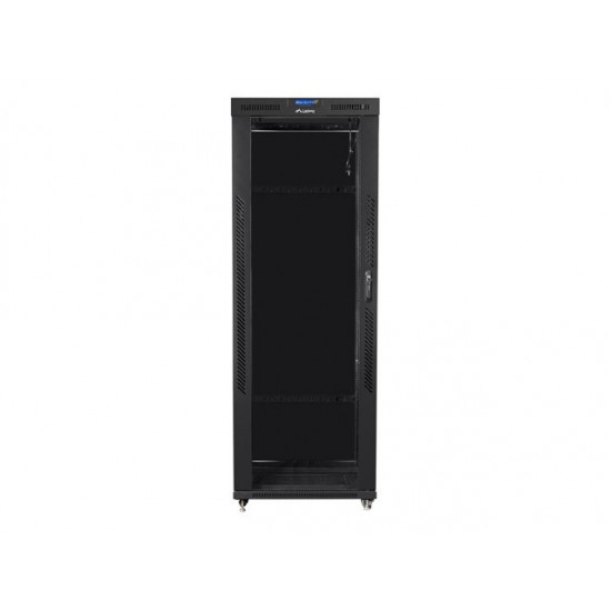 Szafa instalacyjna rack stojąca 19 42U 800x1000 czarna, drzwi szklane LCD (Flat pack)