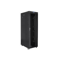 Szafa instalacyjna rack stojąca 19 42U 800x1200 czarna, drzwi szklane LCD (Flat pack)