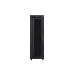 Szafa instalacyjna rack stojąca 19 42U 800x1200 czarna, drzwi szklane LCD (Flat pack)