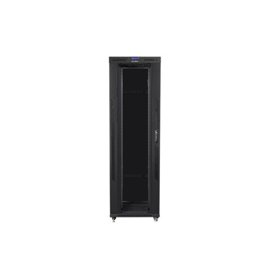 Szafa instalacyjna rack stojąca 19 42U 800x1200 czarna, drzwi szklane LCD (Flat pack)