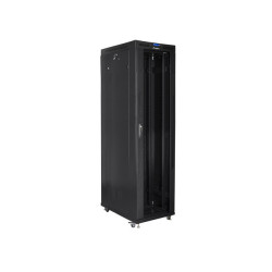 Szafa instalacyjna rack stojąca 19 47U 800x1000 czarna, drzwi szklane LCD (Flat pack)
