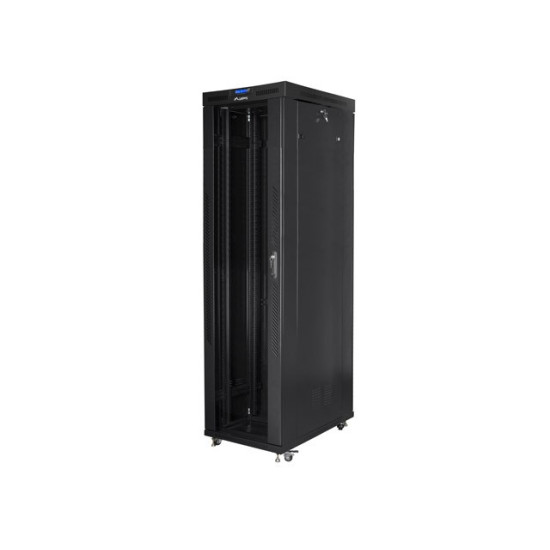Szafa instalacyjna rack stojąca 19 47U 800x1000 czarna, drzwi szklane LCD (Flat pack)