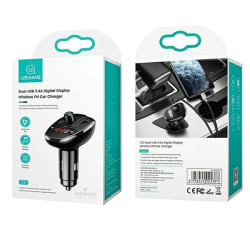 Zestaw głośnomówiący C21 z transmiterem FM MP3 Bluetooth   2xUSB 3,4A 