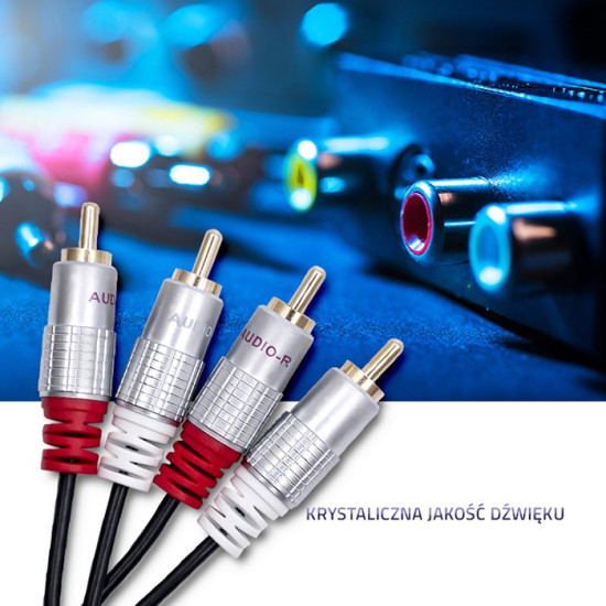Kabel 2xRCA męski / 2xRCA męski | 2m | czarny 