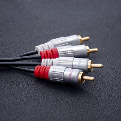 Kabel 2xRCA męski / 2xRCA męski | 3m | czarny 