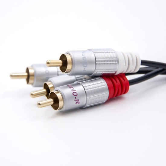 Kabel 2xRCA męski / 2xRCA męski | 3m | czarny 