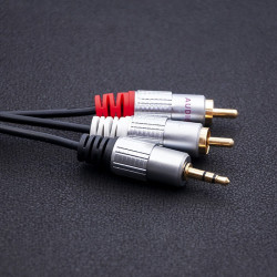 Kabel 2xRCA / Mini Jack 3.5mm | 1m | czarny 