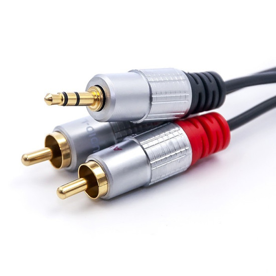 Kabel 2xRCA / Mini Jack 3.5mm | 2m | czarny 