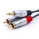 Kabel 2xRCA / Mini Jack 3.5mm | 2m | czarny 