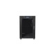 Szafa instalacyjna Rack stojąca 19 15U 600X600 czarna, drzwi sklane (flat pack)