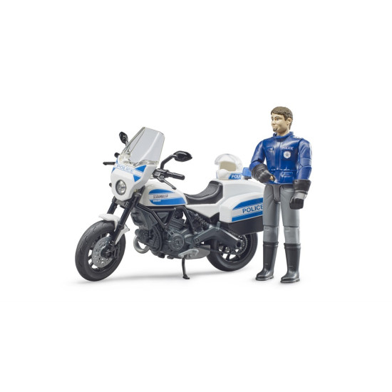 Scrambler Ducati Motocykl z policjantem