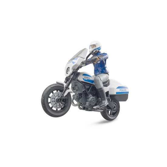 Scrambler Ducati Motocykl z policjantem