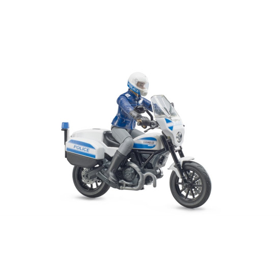 Scrambler Ducati Motocykl z policjantem