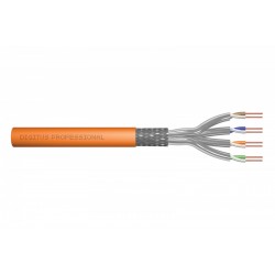 Kabel teleinformatyczny instalacyjny kat.7, S/FTP, Dca, drut, AWG 23/1, LSOH, 50m, Pomarańczowy