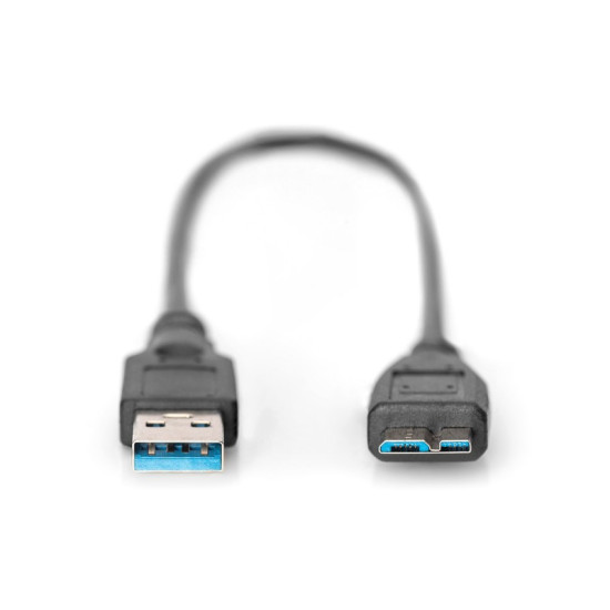 Kabel połączeniowy USB 3.1 Gen.1 SuperSpeed 5Gbps Typ USB A/microUSB B M/M czarny 0,25m