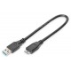 Kabel połączeniowy USB 3.1 Gen.1 SuperSpeed 5Gbps Typ USB A/microUSB B M/M czarny 0,25m