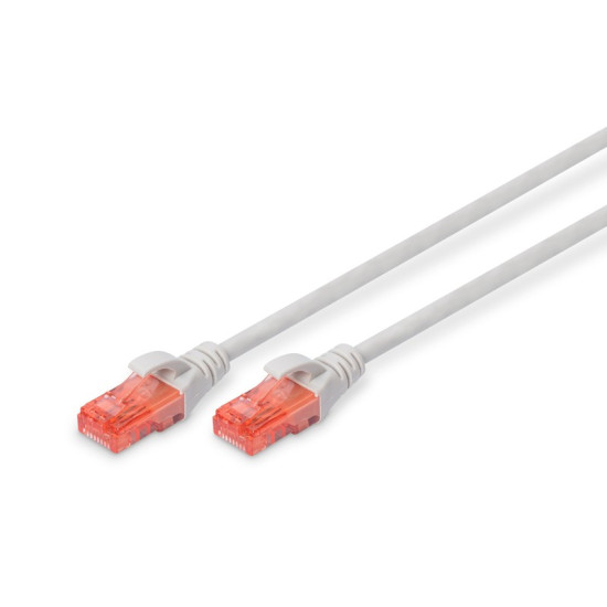 Patch cord U/UTP kat.6 PVC 0,5m szary 