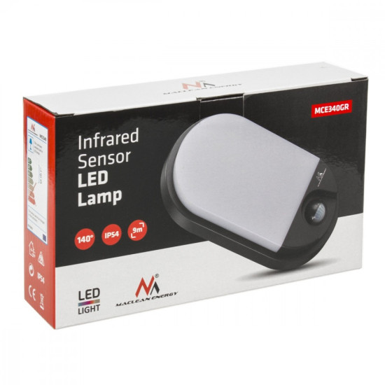 Lampa Led z czujnikiem ruchu 15W MCE340 GR 