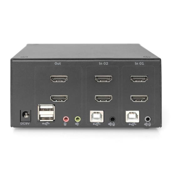 Przełącznik KVM 2 portowy HDMI, Dual Display, 4K 30Hz