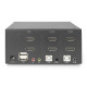 Przełącznik KVM 2 portowy HDMI, Dual Display, 4K 30Hz
