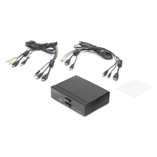 Przełącznik KVM 2 portowy HDMI, 4K 30Hz