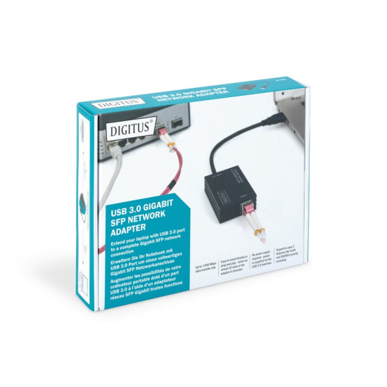 Karta sieciowa przewodowa USB 3.0 A do RJ45 Gigabit SFP Ethernet 1 Gbps Fiber Chipset RTL8153