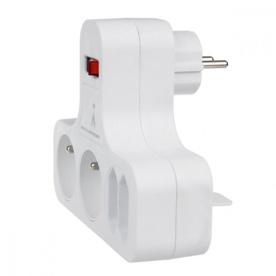 Gniazdko prądowe x4 z wyłącznikiem typ E MCE244 