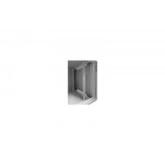 Szafa wisząca jednosekcyjna 19 6U 368/600/450mm, drzwi metalowe, szara (RAL7035), zmontowana