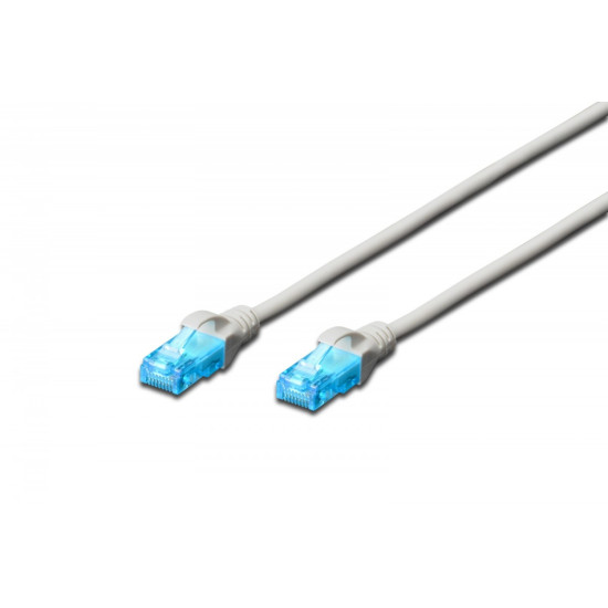 Patch cord U/UTP kat.5e PVC 0,25m szary 