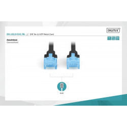 Patch cord RJ45/RJ45 U/UTP kat. 5e 1,0m AWG 26/7 PVC Czarny