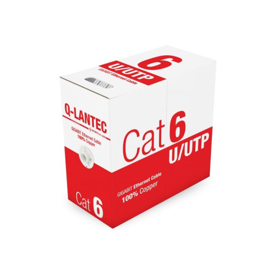 Kabel U/UTP kat.6 24AWG PVC 100% Miedziane 305m - 10 lat gwarancji