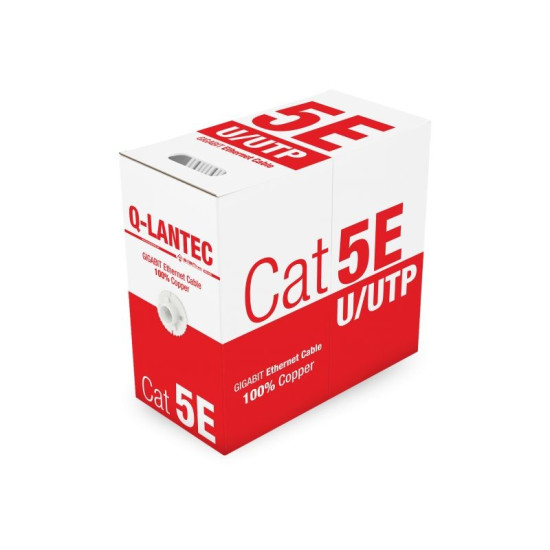 Kabel U/UTP kat.5E 24AWG PVC 100% Miedziane 305m - 10 lat gwarancji