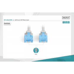 Patch cord U/UTP kat.5ePVC 5,0m szary