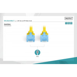 Patch cord U/UTP kat.5e PVC 5m Żółty 