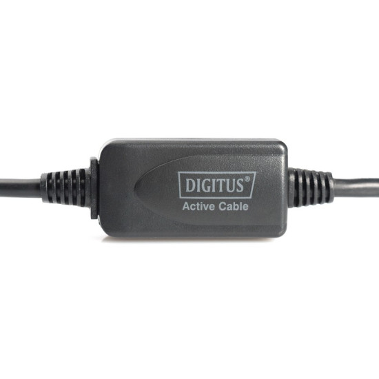 Kabel przedłużający USB 2.0 HighSpeed Typ USB A/USB A M/Ż aktywny, czarny 15m