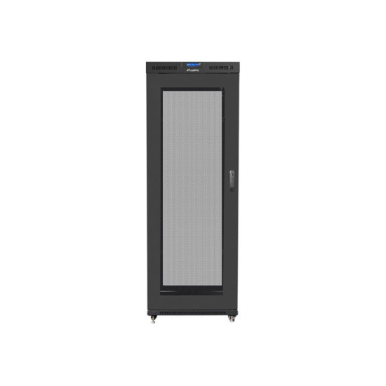 Szafa instalacyjna rack stojąca 19 cali 37U 800x1000 czarna drzwi perforowane LCD ( Flat pack) 