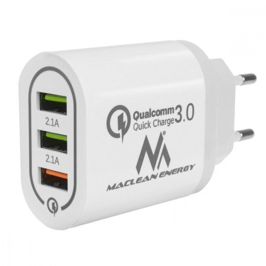 Ładowarka sieciowa QC 3xUSB MCE479W 