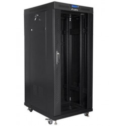 Szafa instalacyjna RACK stojąca 19 cali 37u 800x1000 czarna drzwi szklane LCD (flat pack)