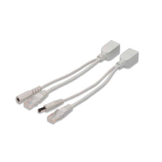 Zestaw pasywnych kabli PoE FastEthernet 10/100Mbps DC 5.5mm/2.1mm