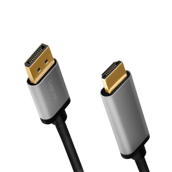Kabel DisplayPort 4K/60 Hz,DP do HDMI aluminiowy 2m 