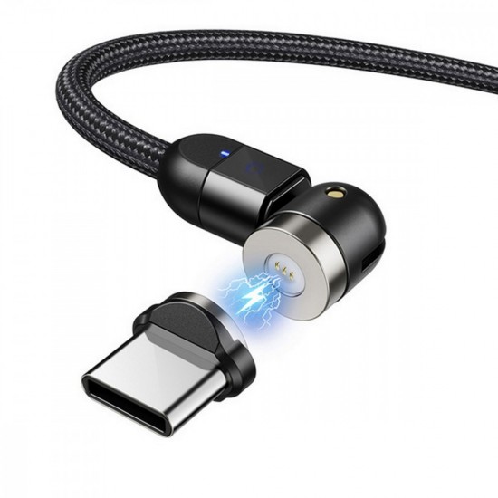 Magnetyczny kabel USB C 3w1 1m kątowy MCE474 