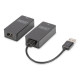 Przedłużacz/Extender USB 1.1 po skrętce Cat.5e/6 UTP/SFP do 45m, czarny, 20cm