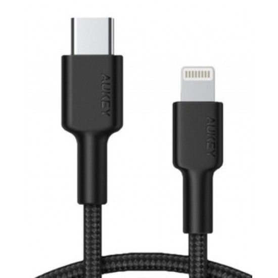 CB-CL02 Black nylonowy kabel Lightning-USB C | USB Power Delivery USB-PD | 1.2m | certyfikat MFi Apple