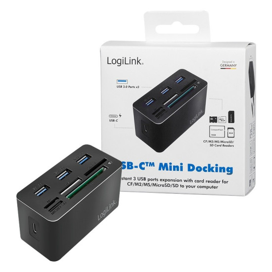 Stacja dokująca USB3.2 8-portów, mini Czarna 