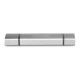 Czytnik kart 3-portowy USB Typ C/ USB 3.0 SuperSpeed SD Micro SD HQ  aluminium Szary
