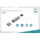 Czytnik kart 3-portowy USB Typ C/ USB 3.0 SuperSpeed SD Micro SD HQ  aluminium Szary