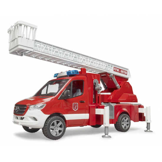 Wóz strażacki Mercedes Benz Sprinter z drabiną i światłami